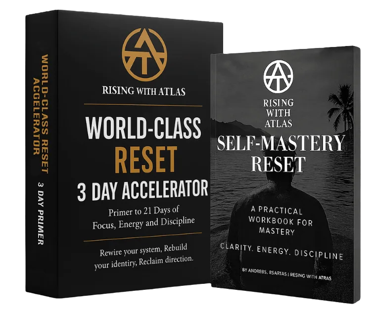 World-Class Reset Accelerator course box with the included Self-Mastery Reset workbook