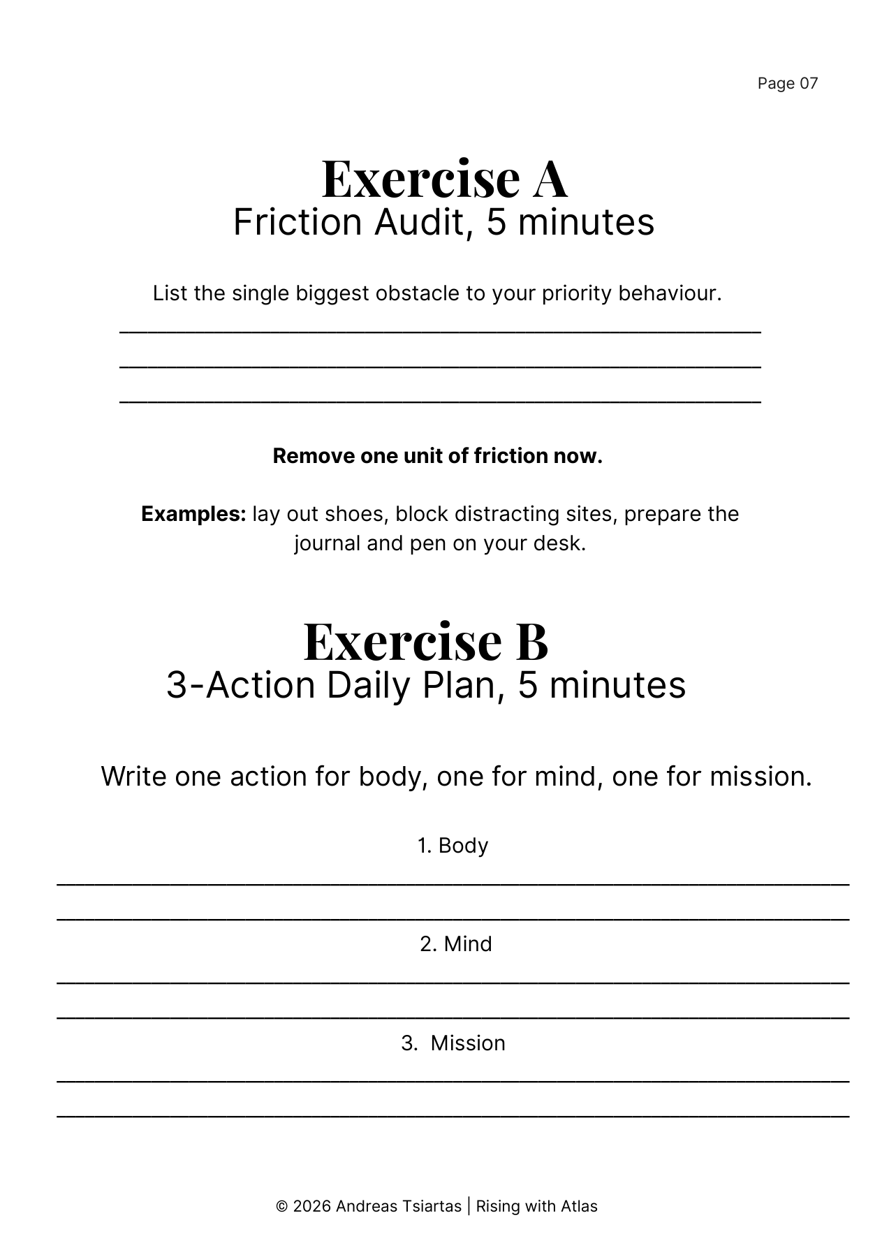 The Accelerator’s Friction Audit and 3-Action Plan worksheet.