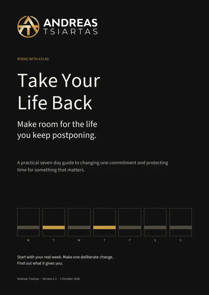 Take Your Life Back — the practical guide by Andreas Tsiartas.